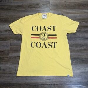 Y2K Kid Dangerous Coast 2 Coast Shirt Mens Large Yellow Spell-Out Made In USA